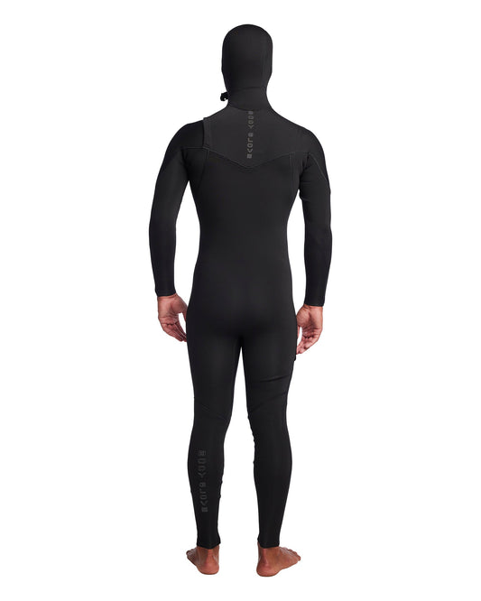 Men's Gold Cell Hooded Chest Zip 4/3mm Fullsuit - Black