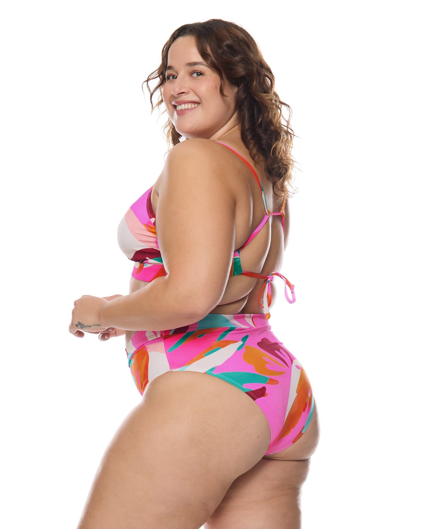Hype Marlee Plus Size High-Waist Bikini Bottom - Multi / Hype