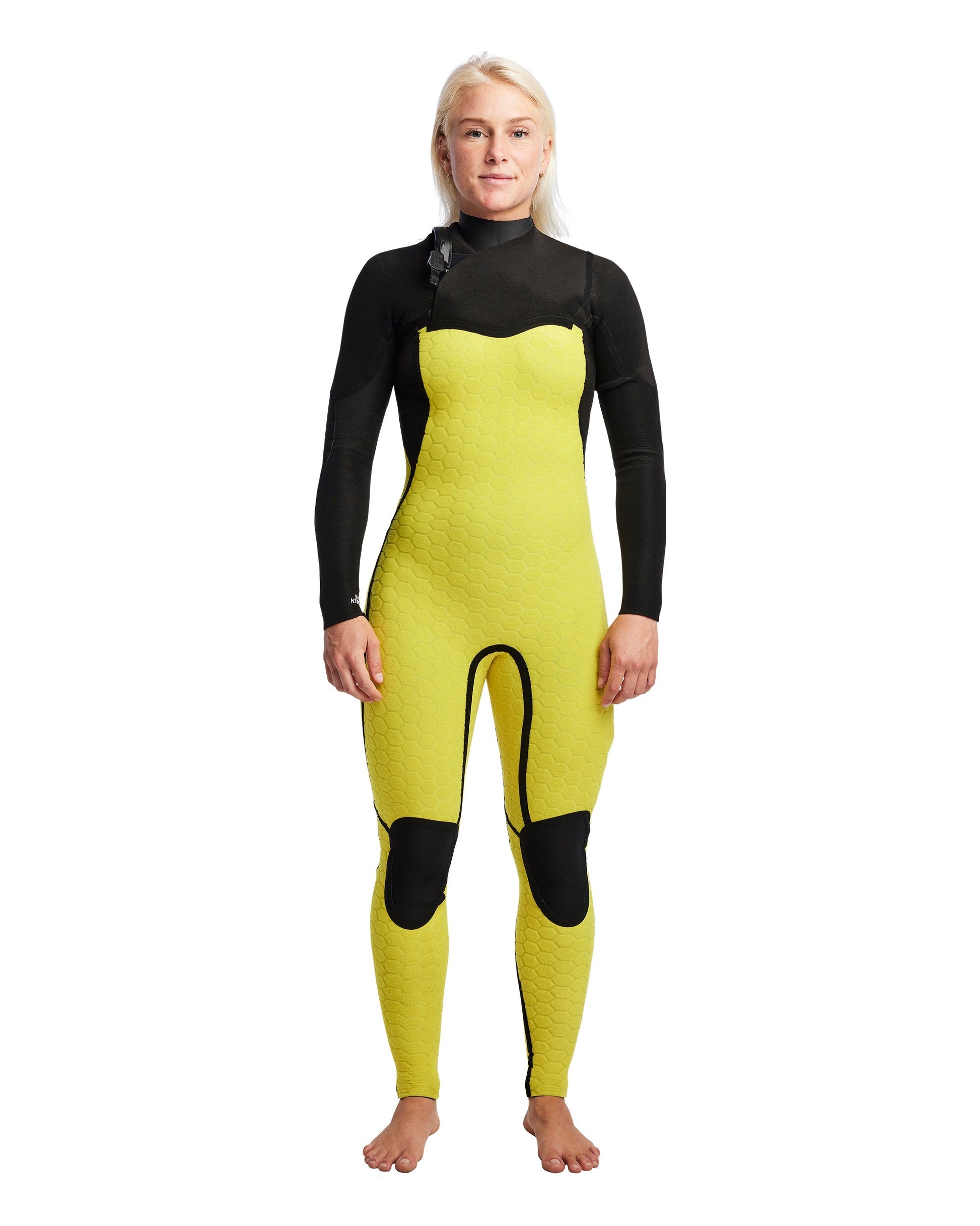 Women's Gold Cell 4/3mm Chest Zip Fullsuit - Black