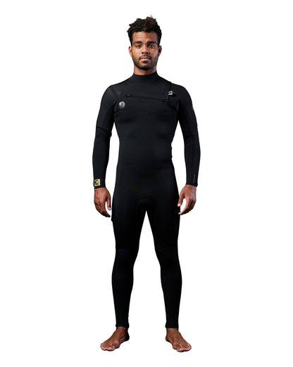 Men's Gold Cell 3/2mm Slant Zip Fullsuit - Black