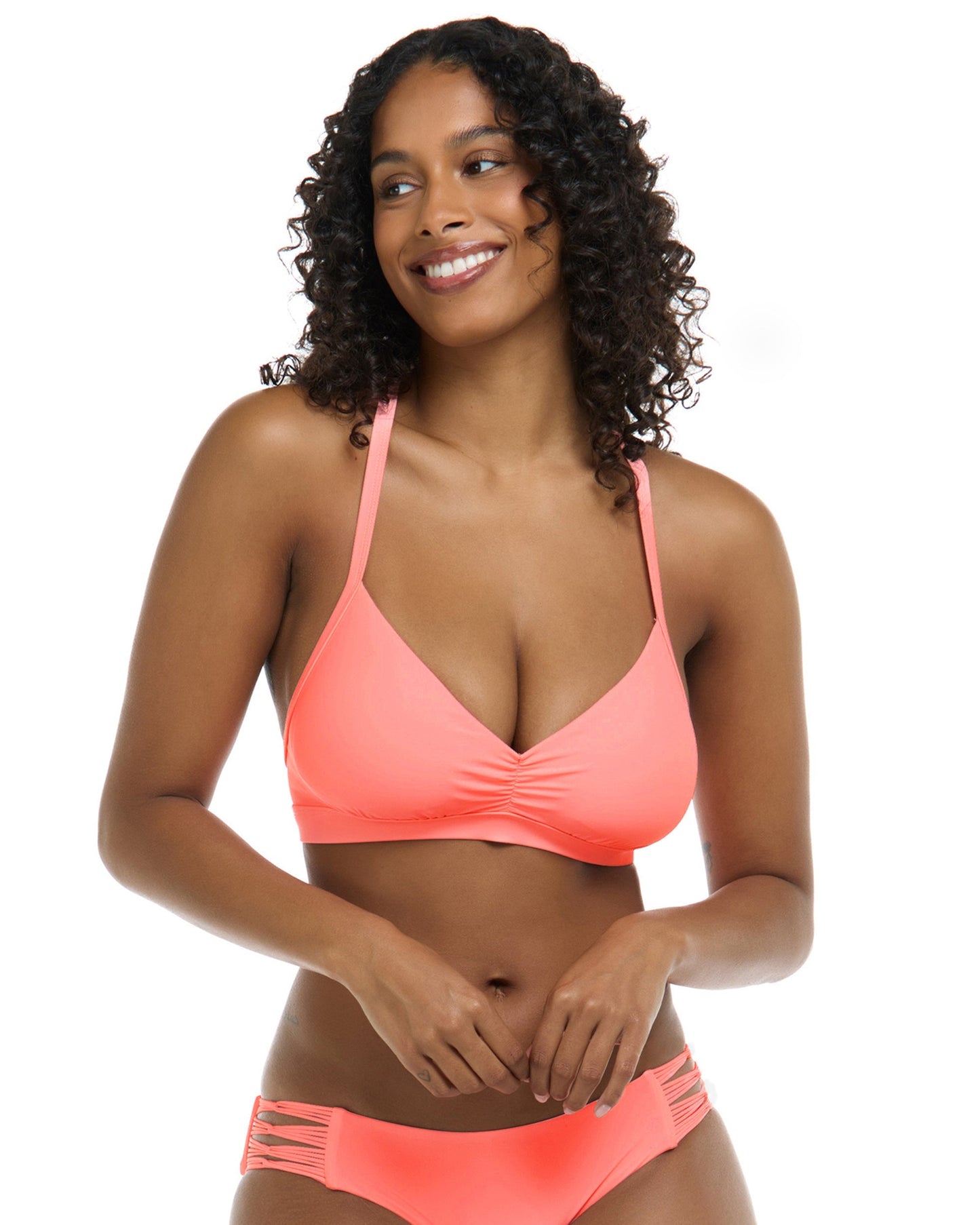 Smoothies Drew D-F Cup Swim Top - Coral