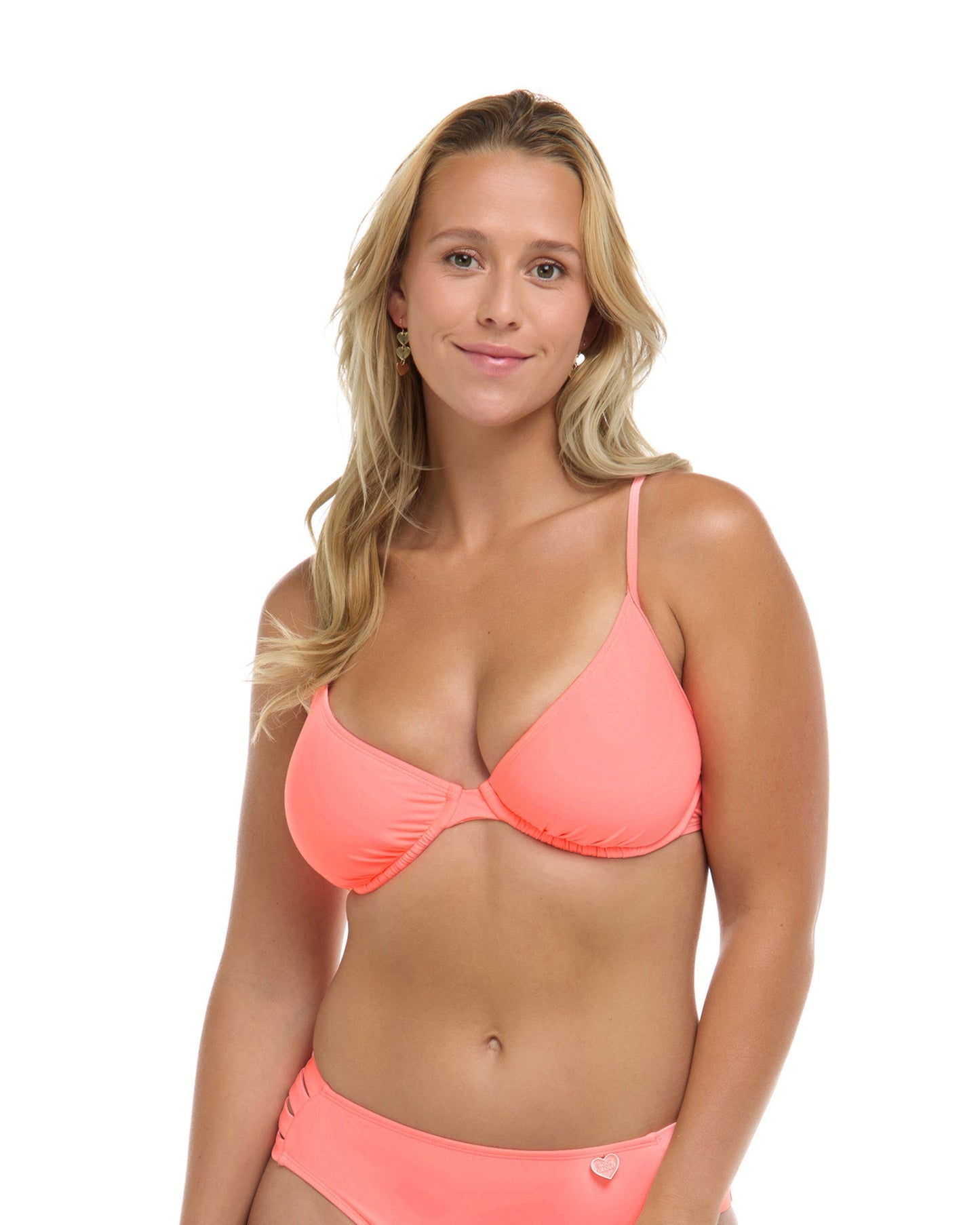 Smoothies Solo D-F Cup Bikini Top - Coral