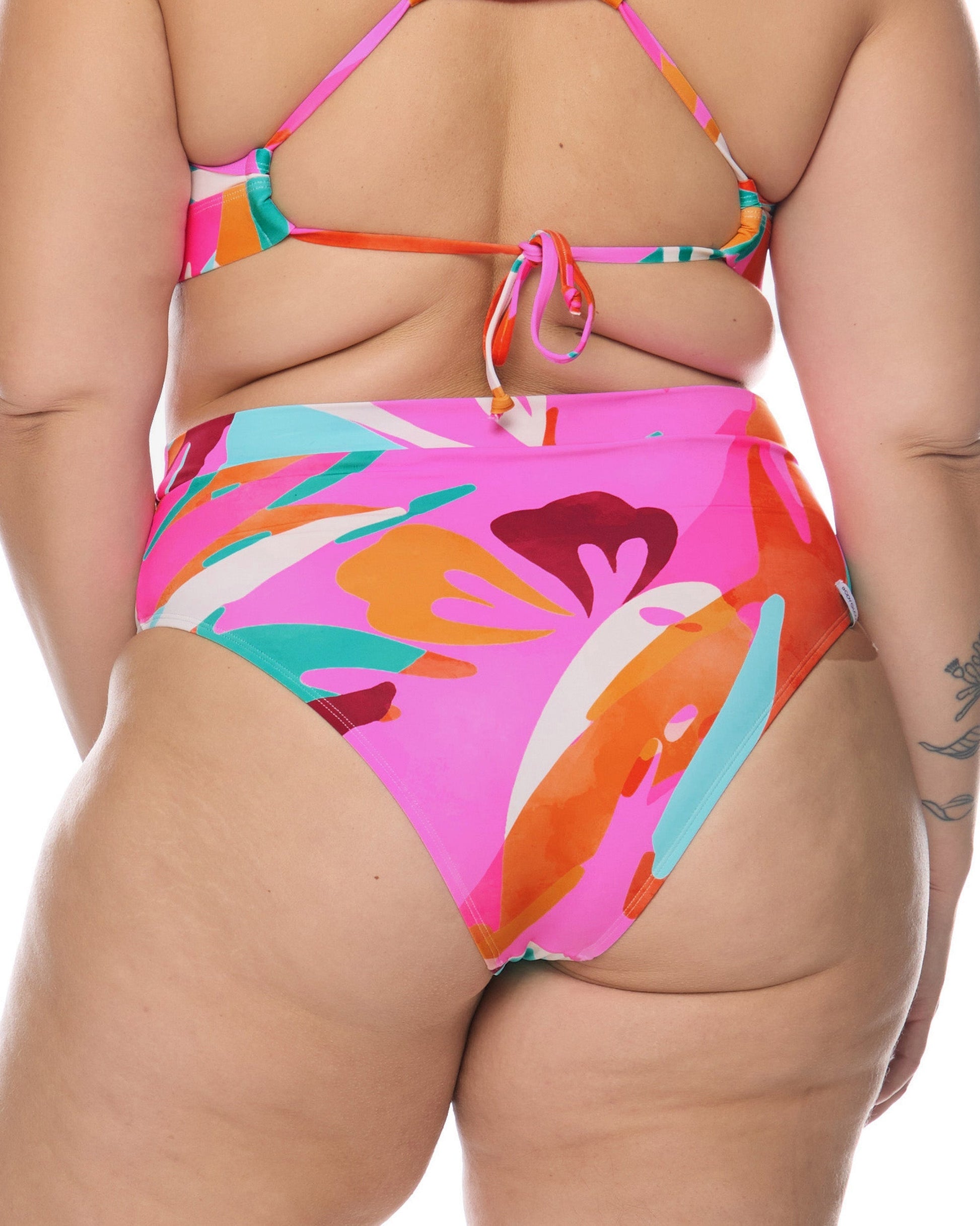 Hype Marlee Plus Size High-Waist Bikini Bottom - Multi / Hype
