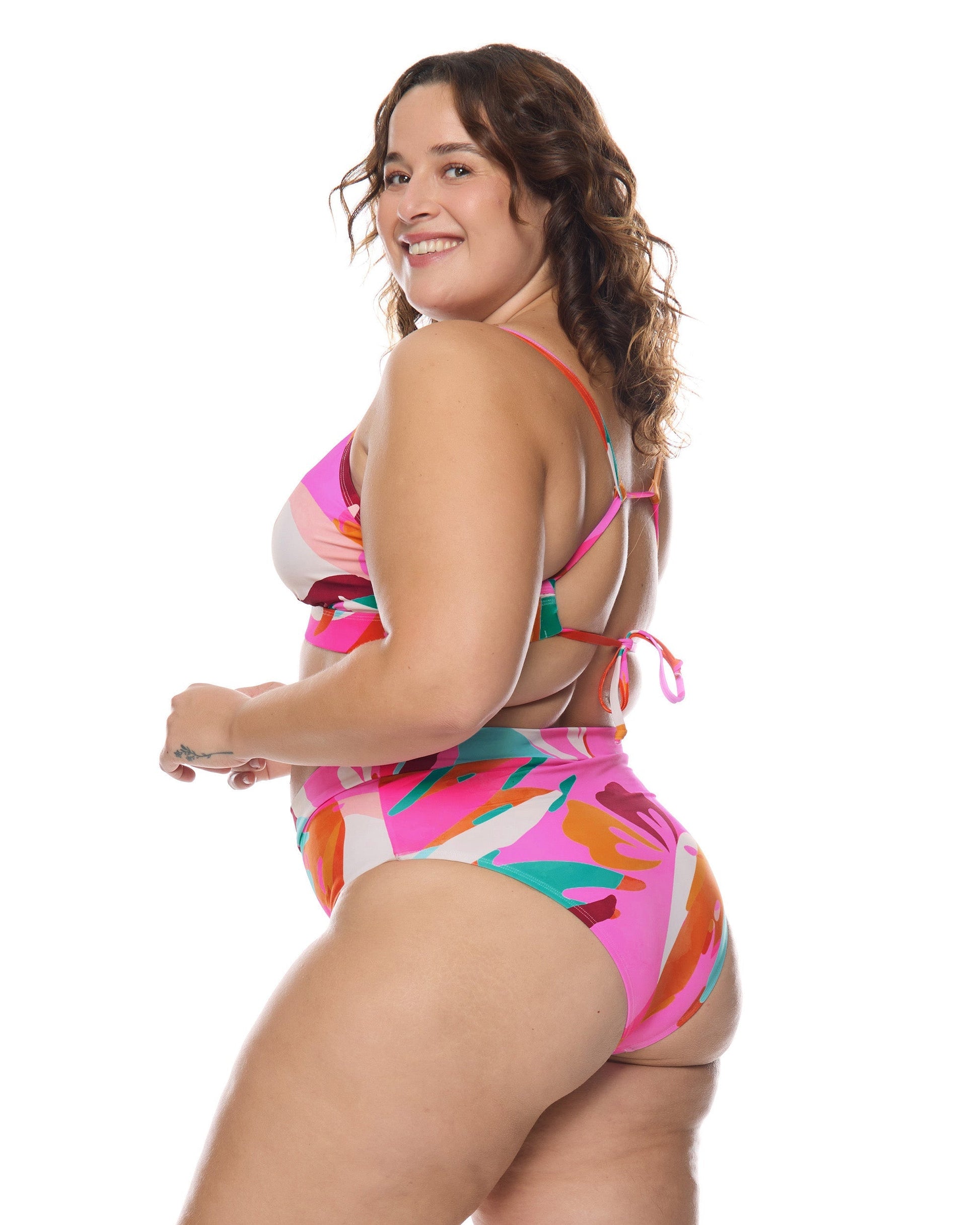 Hype Marlee Plus Size High-Waist Bikini Bottom - Multi / Hype