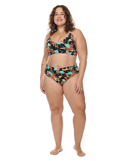 Hamoa Ruth Plus Size Fixed Triangle Swim Top - Black