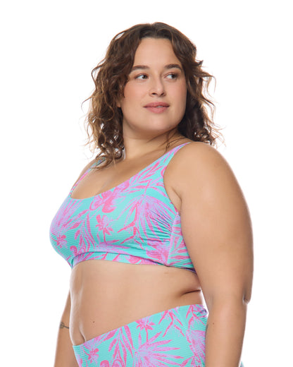 Azores Amore Plus Size Scoop Bikini Top - Sea Mist