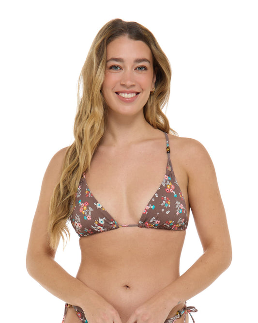 Belle Ashlyn Triangle Slider Bikini Top - Latte