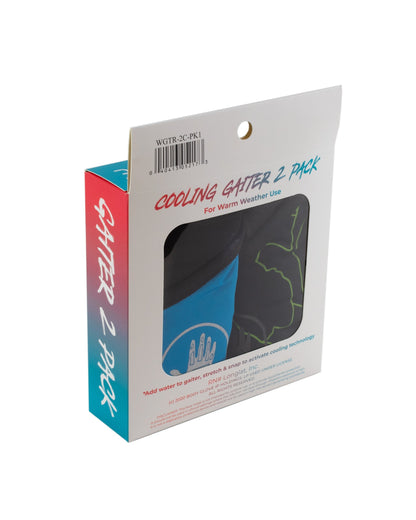 2-Pack Women's Cooling Gaiter Face Masks - LightBlue/Black