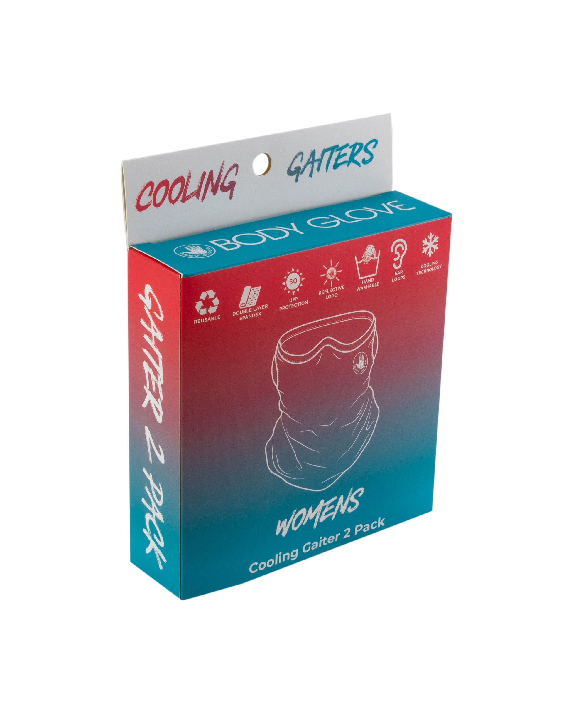 2-Pack Women's Cooling Gaiter Face Masks - LightBlue/OffWhitePrism